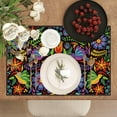 thumbnail image 5 of Linen Mexican Fiesta Placemats Set of 4 Cinco De Mayo Table Mats Dia De Los Muertos Decor Day of The Dead Decorations and Supplies for Home Kitchen Dining Room Table, 5 of 6