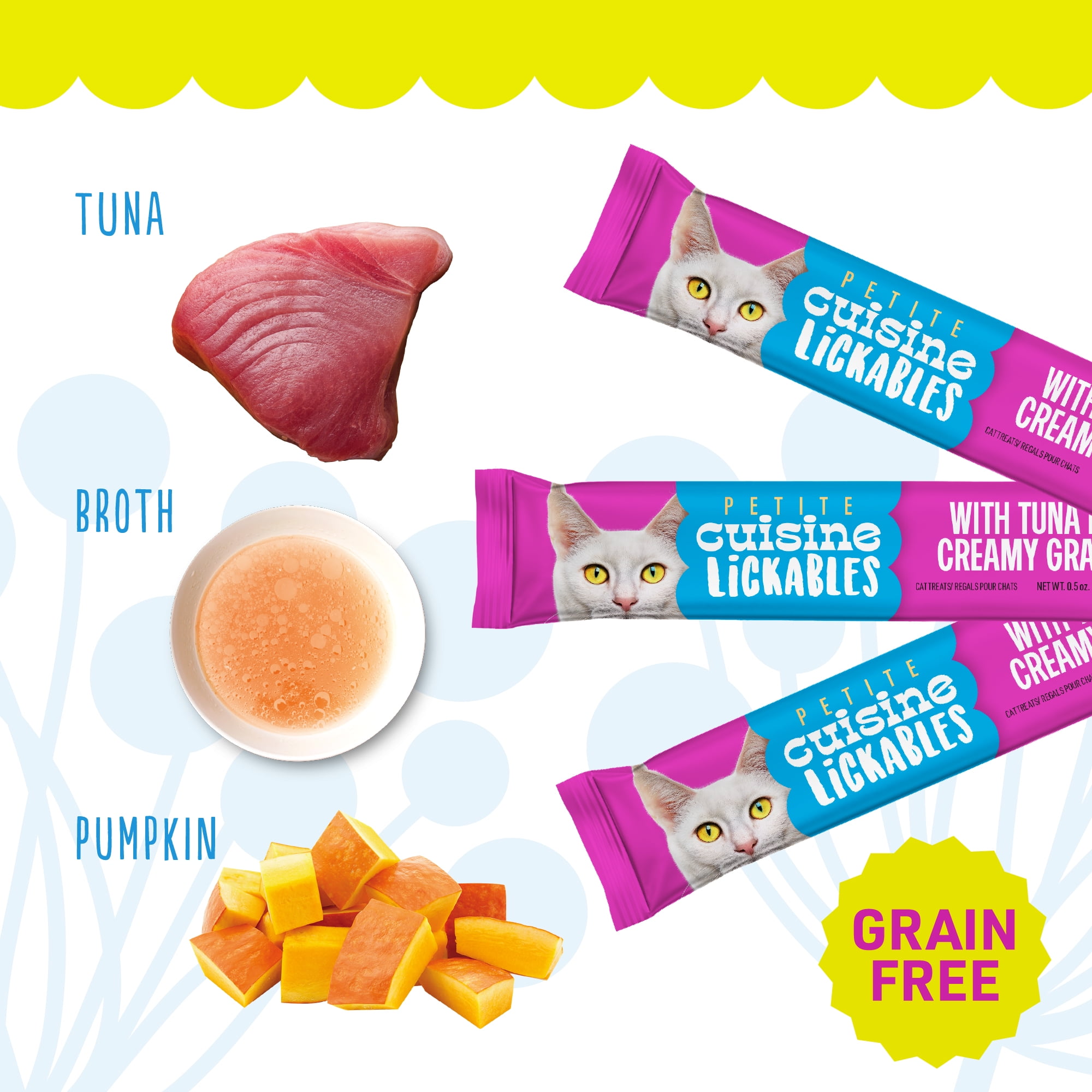 Petite Cuisine Lickables Wet Cat Treats, Tuna in Creamy Gravy, 2 oz. Pouch (12 Count)