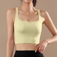 thumbnail image 2 of Gunia Built In Bra Women Tank Tops Shockproof Running Sports Bra With Padded Inserts Back Yoga For Training Workout Vest Camisole Tops For Women Yellow, 2 of 4