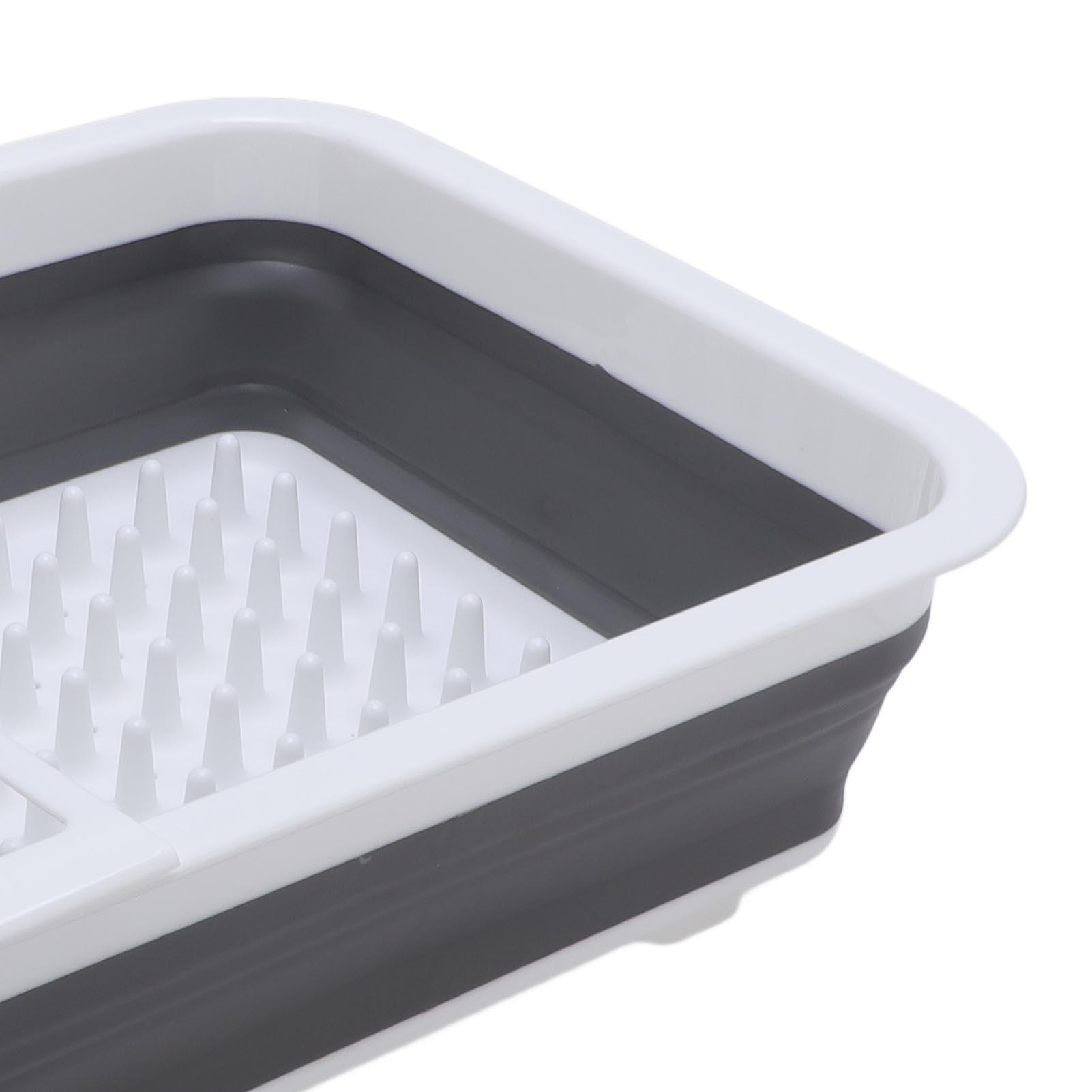 YAHHU Foldable Food‑Grade Dish Drying Rack – PP & TPR, Nonslip, Space‑Saving, Scratch‑Resistant