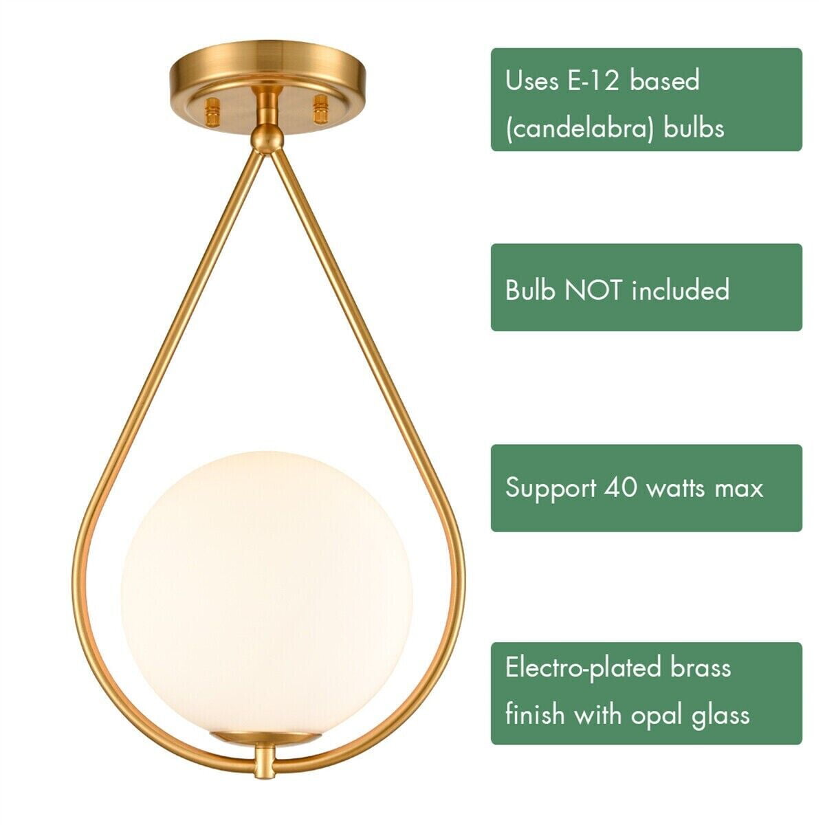 Industrial Brass Flush Mount Ceiling Light Ivory Glass Ceiling Light Fixture
