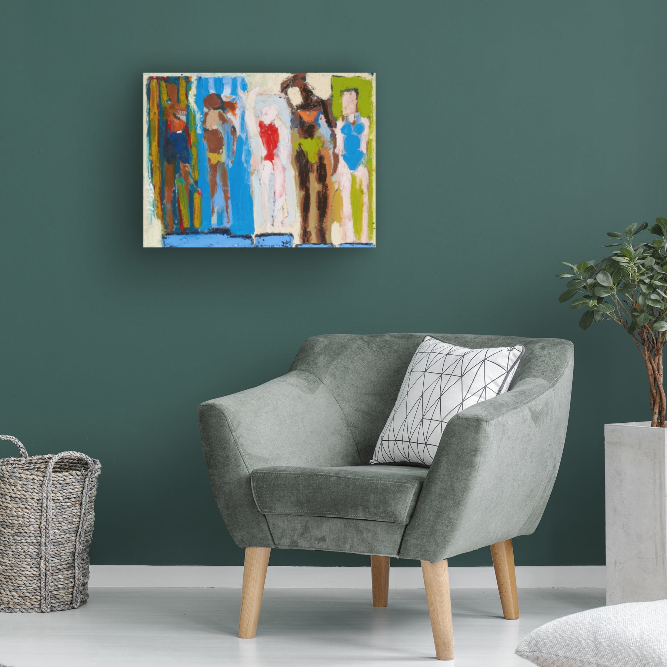 Canvas Wall Art - Erin McGee Ferrell 'Beach Sunbathers I' Wall Art for Living Room, Bedroom, or Office Décor by Trademark Fine Art - 19 x 14 Inches