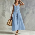 thumbnail image 3 of Tumotour Plus Size Summer Tank Dress for Women's Casual Sleeveless Strapless Beach Sundress Flowy A-Line Maxi Dress, 3 of 9