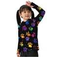 thumbnail image 5 of UVEASISHA Youth Hooded Rash Guard UPF 50+ Long Sleeve Swim Shirt Paw Print Quick Dry Beach Pool Wear Black 140, 5 of 6