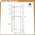 thumbnail image 3 of Costway Over-The-Toilet Storage Shelf Space Saving Metal Bathroom Organizer Hooks White, 3 of 9