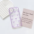 thumbnail image 3 of UTAH-Compatible with iPhone 12 Mini Case Cute Clear Purple Durable Ribbon Bowknot Pattern for Girls Women Soft TPU Transparent Full Camera Lens Shockproof Protective Phone Cover - Purple, 3 of 4