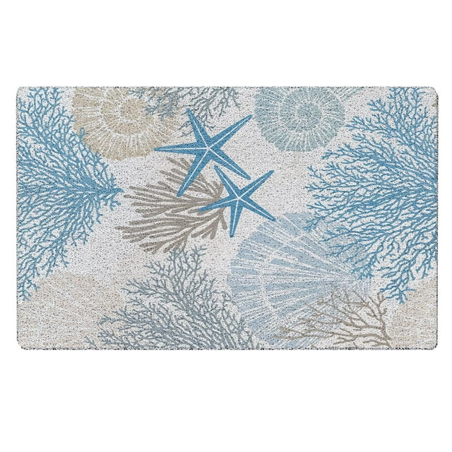 Alfombrilla antideslizante Rug Qabliqo, color azul, 43 x 76 cm