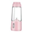 thumbnail image 3 of exprimidor de 300ml y 4 cuchils, licuadora portátil con carga USB, mezcdor de alimentos, exprimidor de viaje Rosado perfecl licuadora exprimidor, 3 of 7