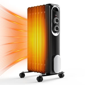 JIOABL 1500W Oil Filled Radiator Heater, Black