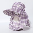 thumbnail image 2 of Djtdsds Women's Plaid UPF 50+ Sun Hat with Neck Flap and Face Shield, Full Coverage Wide Brim Hat for Outdoor Activities Size:One Size, 2 of 3
