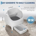 thumbnail image 2 of Automatic Self-Cleaning Cat Litter Box with APP & WiFi Control – Ultra-Quiet, Open-Top, 10.5L Odor-Free Bin – Light Gray / White, 2 of 8