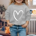 thumbnail image 2 of zbxnLI Toddler Boys Girls Sweatshirts Heart Printed Long Sleeve Crewneck Pullover Sweatshirt Valentine's Day Tops, 2 of 4