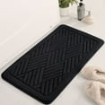 thumbnail image 3 of Memory Foam Bath Rug Black Geometric Pattern, 32 x 20 inches, Soft Absorbent Anti-Slip Backing Bathroom Mat Machine Washable, 3 of 7