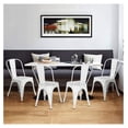 thumbnail image 2 of Drevy Metal Dinning Chairs Stackable Coffee Chair with Back, Distressed White, Set of 4, 2 of 2