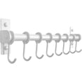 thumbnail image 1 of Soporte para utensilios de cocina, soporte de pared para ollas y sartenes, riel de cocina con 8 ganchos para colgar utensilios de cocina, tazas, cucharas, montaje en la pared, acero inoxidable, 1 of 4