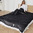thumbnail image 5 of SUNNY HEAT Electric Heated Blanket Flannel 62" x 84" Twin Size-4 Heating Settings & 10 Hours Auto off, Soft Machine Washable-Dark Grey, 5 of 8