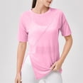 thumbnail image 2 of Idoravan Women's Four Seasons Short Sleeve Round-Neck Yoga Cover Ups Breathable Sprots Exercise Solid Color, 2 of 8