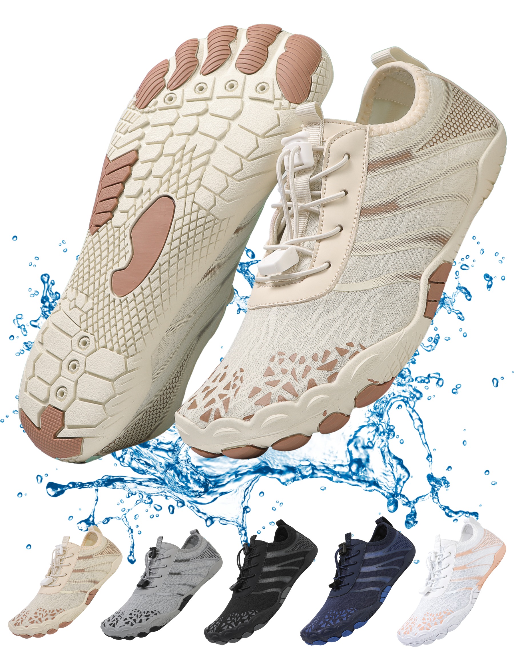BERANMEY Women's Lightweight Sport Barefoot Shoes Non-slip Breathable Footwear Water Shoes for Womens & Mens Athletic Hike Wide Toe Box Shoes Outdoor Swim Beach