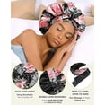 thumbnail image 5 of AWAYTR Women Satin Bonnet Silk Hair Reversible Bonnets Hair Wrap for Sleeping Cap with Tie Band, 5 of 12