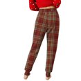 thumbnail image 3 of Women's Home Casual Christmas Print Plush Sweatpants, Fuchsia, Size L, 3 of 4