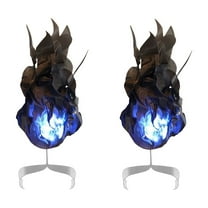 Halloween Luminous Floating Fireball LED Special Effects Props Glowing Ornaments 2 Pack - Handheld Prop Role Play clothes(D)