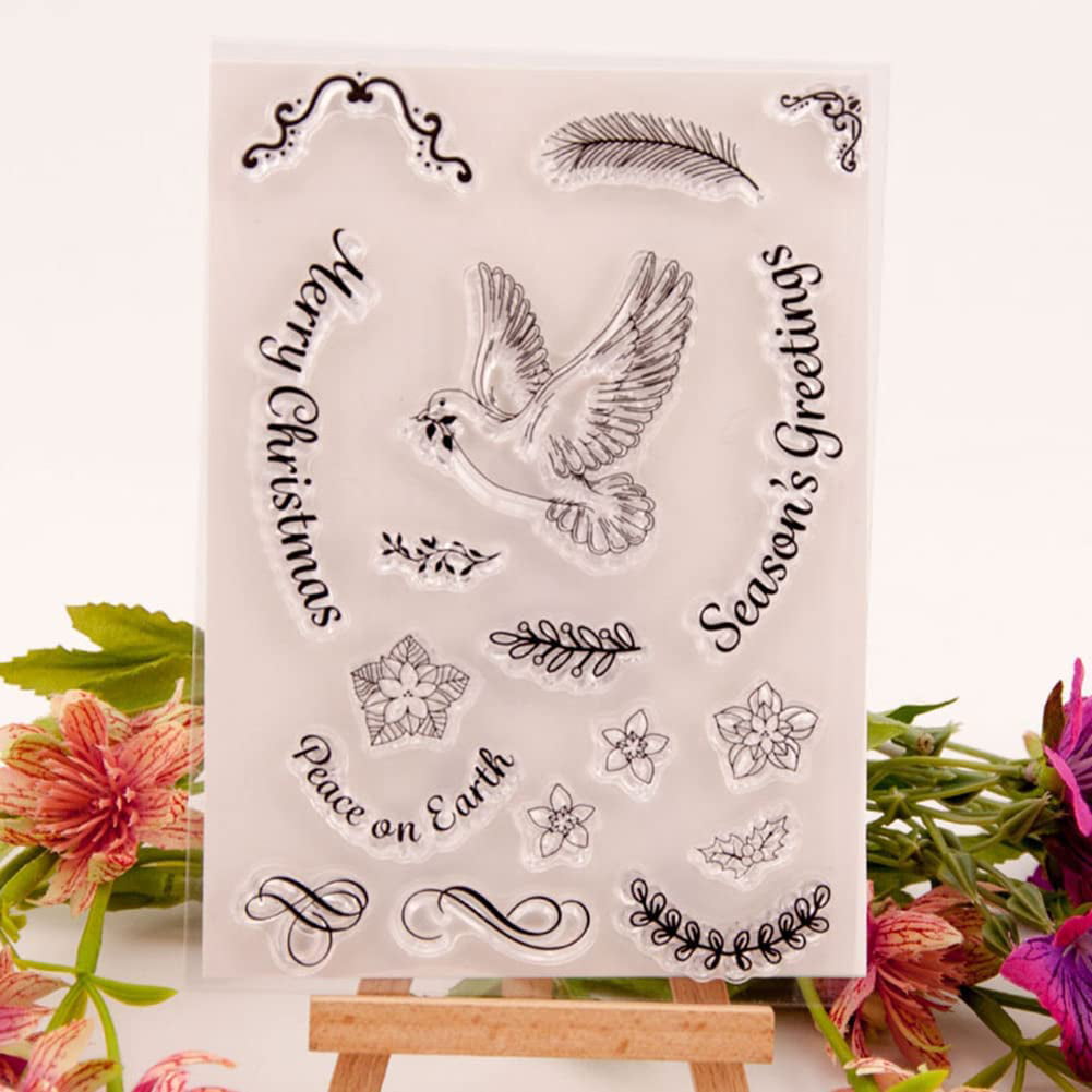 Retro Clear Stamps Floral Calendar Background Words Silicone - Temu
