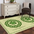 thumbnail image 3 of 2.7'x5' Area Rugs, St. Patrick's Day Indoor Outdoor Area Rug for Living Room Bedroom, Farmhouse Green Lucky Clovers Border Washable Bathroom Rugs Kitchen Floor Carpet Mats Home Decor Aesthetic, 3 of 8