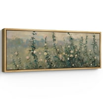 Large Framed Canvas Print Vintage Garden Botanical FloralWall Art Decorative Ready to Hang Painting for Living room Bedroom 60x20 inches Natural Frame