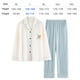 thumbnail image 2 of Pijamas de mujer de primavera y otoño de algodón de manga larga cárdigan fino de verano traje de hogar de algodón, 2 of 5
