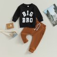 thumbnail image 3 of Fortune Ensemble d'Hiver pour Tout-Petit Garçon Grand Frère Chandail à Col Rond et Pantalon Ensemble 2 Pcs 1-6 Ans, 3 of 8
