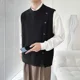 thumbnail image 5 of Chaleco de otoño e invierno, ropa popular coreana, suéter para hombre, ropa de calle de alta calidad, chalecos de punto originales para hombres, 5 of 5