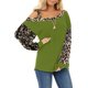 thumbnail image 2 of Blusa informal de manga larga con estampado de leopardo y cuello sesgado para mujer a la moda Fridja  fksj1028, 2 of 6