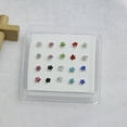 thumbnail image 2 of Ayyufe 20Pcs/Box Women Flower Rhinestone Silver Plated Nose Stud Body Piercing, 2 of 6