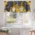 thumbnail image 4 of Sunflower Kitchen Valances for Windows Farmhouse Bee Gnome Black Rod Pocket Curtain Valances for Living Room Bedroom Cafe Window Treatment, 1 Panel, 60x18 Inch, 4 of 7