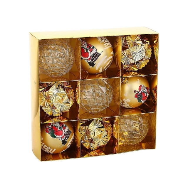 christmas tree Gold Christmas Decoration Christmas Ball 8cm Diameter Painted Christmas Tree Multiple Styles Hanging Color Balls Christmas Decorations