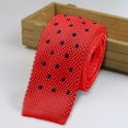 thumbnail image 2 of Landzoo One Men's Knit Wool Slim Skinny Tie Polka Dot Pattern Necktie For Business Casual Wedding Party Formal Occasions Soft Stylish Basic Tie, 2 of 3