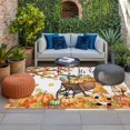 thumbnail image 2 of Fall Pumpkins Outdoor Rug for Patio/Deck/Porch, Non-Slip Large Area Rug 4 x 6 Ft, Thanksgiving Gnomes Autumn Maple Country Rustic Indoor Outdoor Rugs Washable Area Rugs, Camping Rug Carpet Runner, 2 of 8