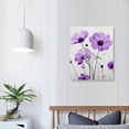 thumbnail image 3 of Nawypu Flowers Wall Art Canvas Pictures Purple Wildflowers Black and White Background  Canvas Art Blossom Contemporary Artwork for Home Decoration Office Kitchen Wall Decor, 3 of 4