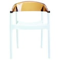 thumbnail image 6 of 32" White and Amber Transparent Stackable Outdoor Patio Dining Arm Chair, 6 of 8
