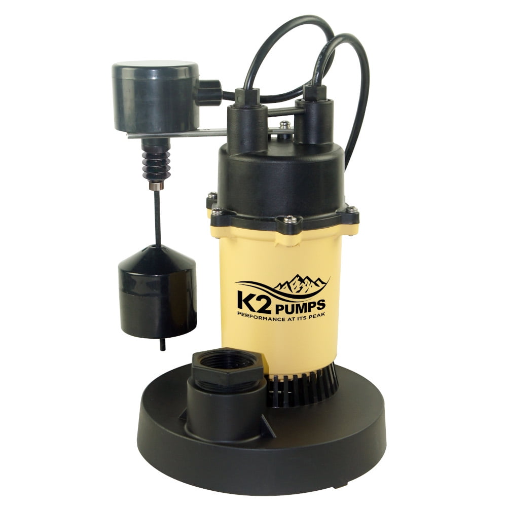 K2 Pumps SPA02501VDK 1/4 HP Cast Aluminum Sump Pump with Vertical Float
