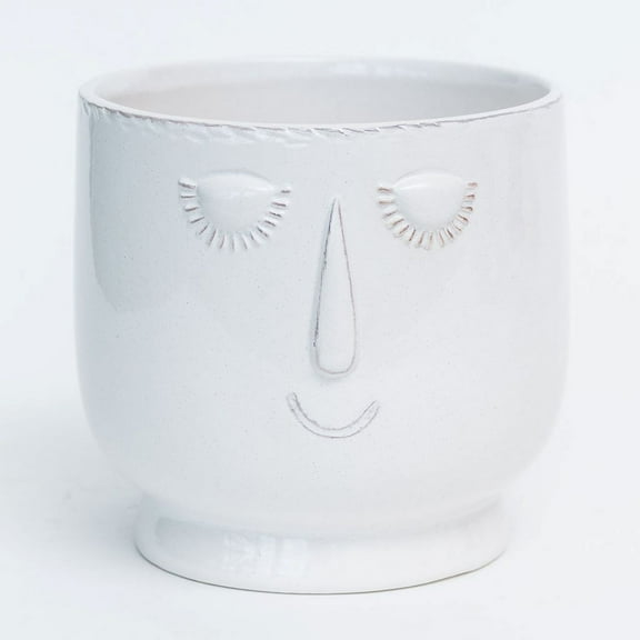 A Cream Glazed Serene Face Planter