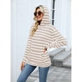 thumbnail image 2 of TEMOFON Women's Hoodies with Pockets Long Sleeve Pullover Sweatshirts Casual Fall Winter Striped Hoodie Tops, 2 of 7
