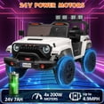 thumbnail image 2 of EastVita 24V Ride On Toys for Big Kids, 4WD 2 Seater Ride On Cars with Remote Control, Adjustable Footwell Electric Vehicle, 3 Speeds, Led Lights, Bluetooth White, 2 of 9