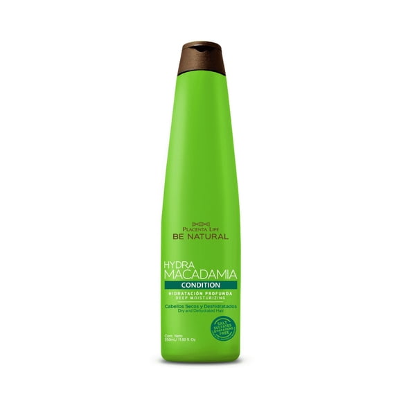 Placenta Life Be Natural Hydra Macadamia Conditioner- Deep Moisturizing Conditioner for Dry and Damaged Hair- Smooth Healthy Hair-350 ml/ 11.83 fl.oz.