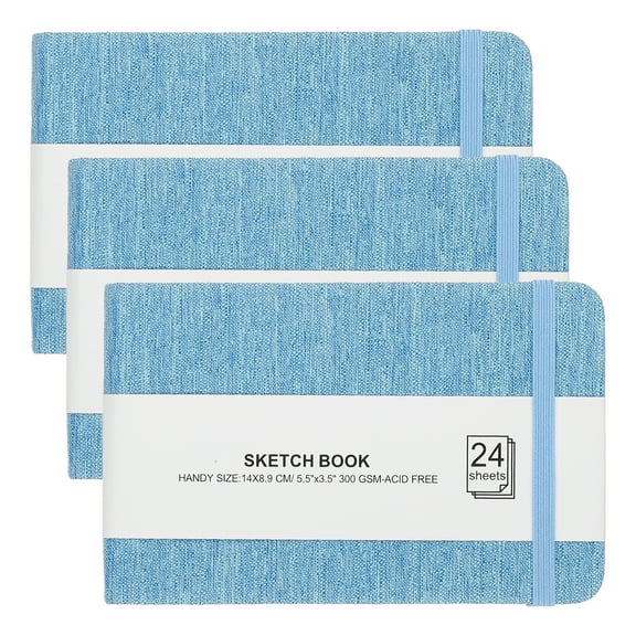 Uxcell 5.5x5.5" 2Pcs Watercolor Sketchbook, 24 Sheet 300gsm/140lb, Blue/Green