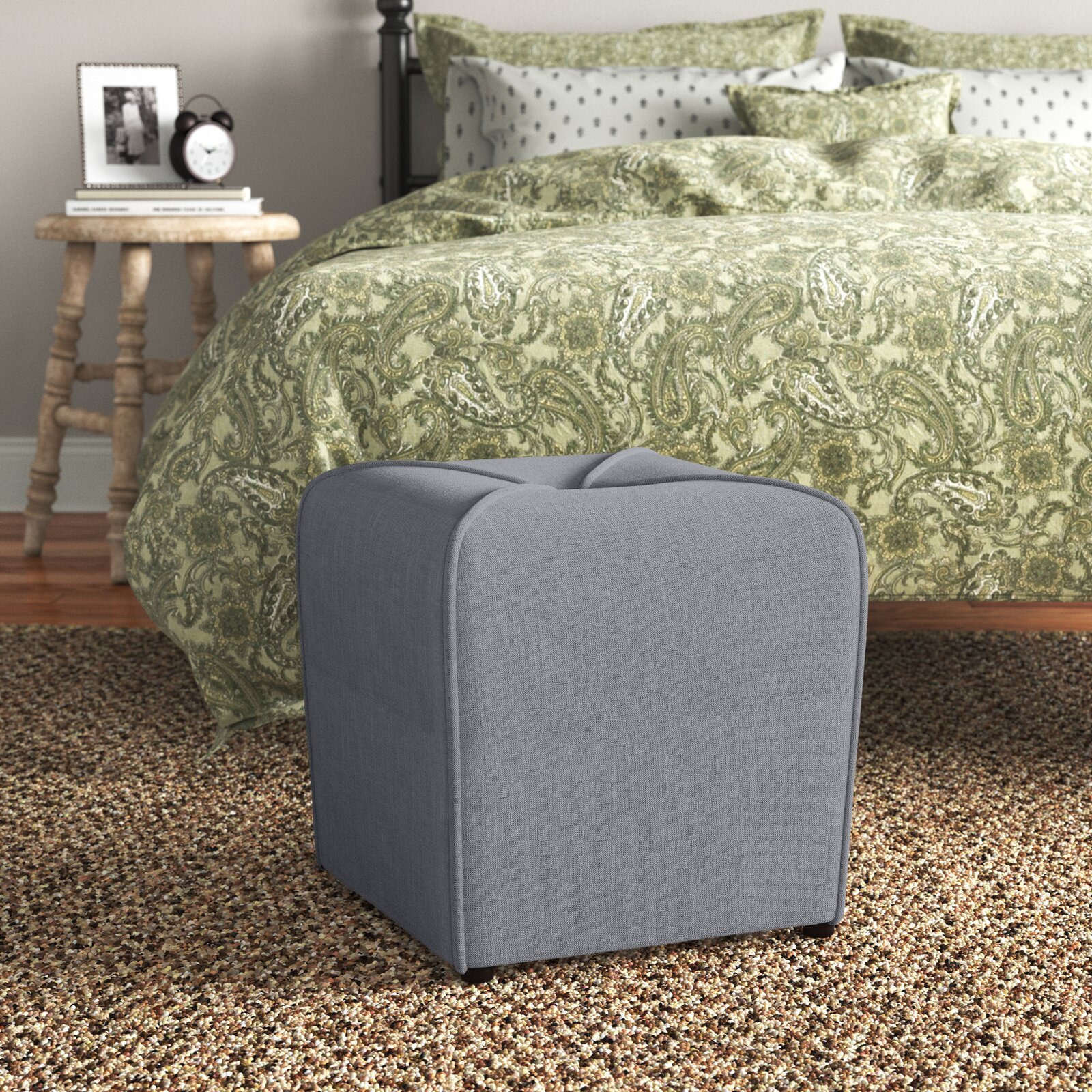 Quane 16.5" Tufted Square Cube Ottoman, Shape: Square, Weight Capacity: 150 - image 2 of 5