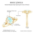 thumbnail image 6 of Rosec Jewels Vintage Style Ethiopian Opal Engagement Ring - 6X8 mm Oval - AAA Quality - Opal Diamond Ring - with Jewelry Box, 18K Yellow Gold, US 10.50, 6 of 10
