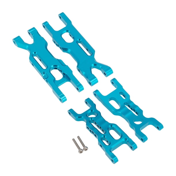 Accesorios para coches RC, metal azul, escala 1:18, consumibles de dirección por radio para vehículos. Brazo basculante trasero delantero