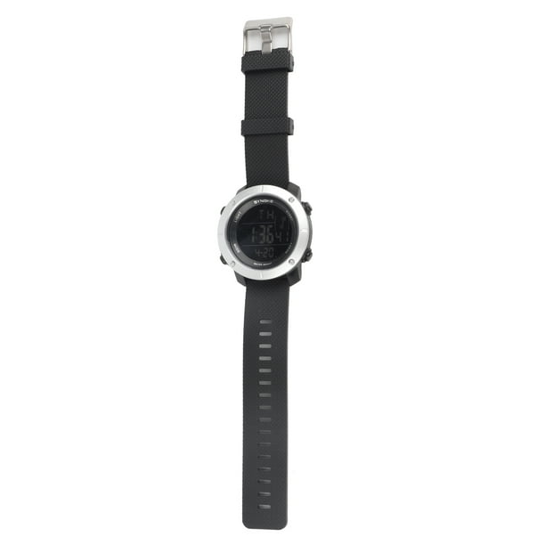 Reloj deportivo digital para hombre Cronómetro resistente al agua Alarma de noctilucencia Reloj de doble horario para hombreBlak
