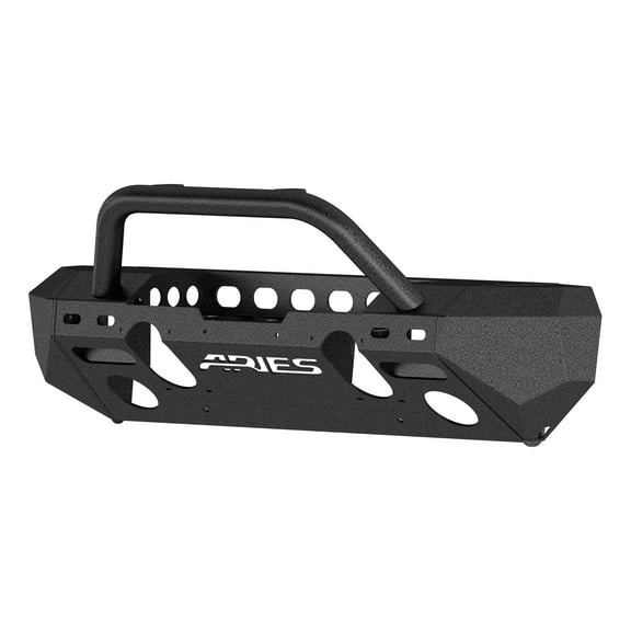 ARIES 2082054 TrailChaser Black Aluminum Front Bumper with Brush Guard and Winch Mount, Select Jeep Wrangler JK Fits select: 2008,2015-2017 JEEP WRANGLER UNLIMITED
